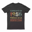 Lebonshirt T-shirt Premium Homme, Cadeau Aniversaire 1956 Fabriqué En 1956 Vieilli A La Perfection Noir