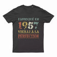 Lebonshirt T-shirt Premium Homme, Cadeau Aniversaire 1957 Fabriqué En 1957 Vieilli A La Perfection Noir