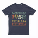 Lebonshirt T-shirt Premium Homme, Cadeau Aniversaire 1958 Fabriqué En 1958 Vieilli A La Perfection Marine