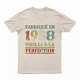 Lebonshirt T-shirt Premium Homme, Cadeau Aniversaire 1958 Fabriqué En 1958 Vieilli A La Perfection Naturel