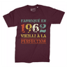 Lebonshirt T-shirt Premium Homme, Cadeau Aniversaire 1962 Fabriqué En 1962 Vieilli A La Perfection Bordeaux