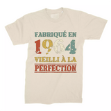 Lebonshirt T-shirt Premium Homme, Cadeau Aniversaire 1964 Fabriqué En 1964 Vieilli A La Perfection Naturel