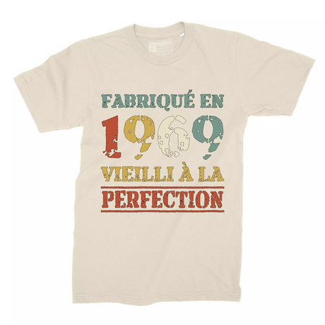 Lebonshirt T-shirt Premium Homme, Cadeau Aniversaire 1969 Fabriqué En 1969 Vieilli A La Perfection Naturel