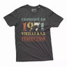 Lebonshirt T-shirt Premium Homme, Cadeau Aniversaire 1971 Fabriqué En 1971 Vieilli A La Perfection Noir