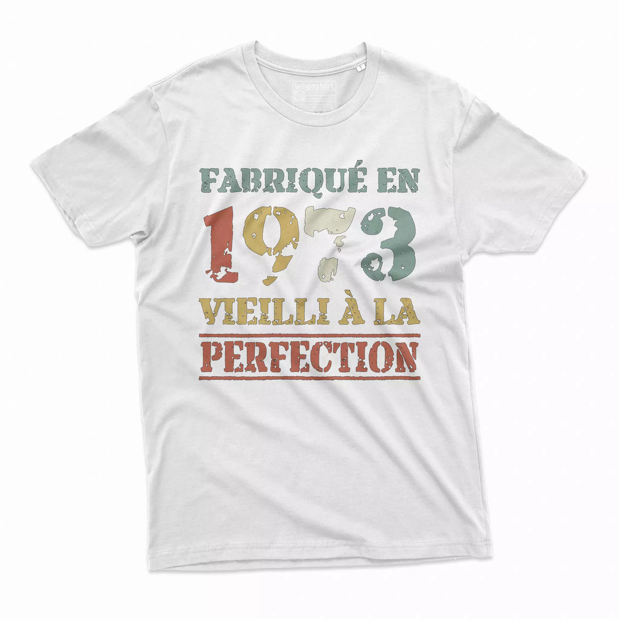 Lebonshirt T-shirt Premium Homme, Cadeau Aniversaire 1973 Fabriqué En 1973 Vieilli A La Perfection Blanc