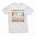 Lebonshirt T-shirt Premium Homme, Cadeau Aniversaire 1973 Fabriqué En 1973 Vieilli A La Perfection Blanc