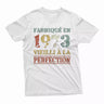 Lebonshirt T-shirt Premium Homme, Cadeau Aniversaire 1973 Fabriqué En 1973 Vieilli A La Perfection Blanc