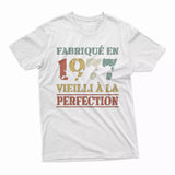 Lebonshirt T-shirt Premium Homme, Cadeau Aniversaire 1977 Fabriqué En 1977 Vieilli A La Perfection Blanc