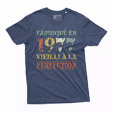 Lebonshirt T-shirt Premium Homme, Cadeau Aniversaire 1977 Fabriqué En 1977 Vieilli A La Perfection Indigo