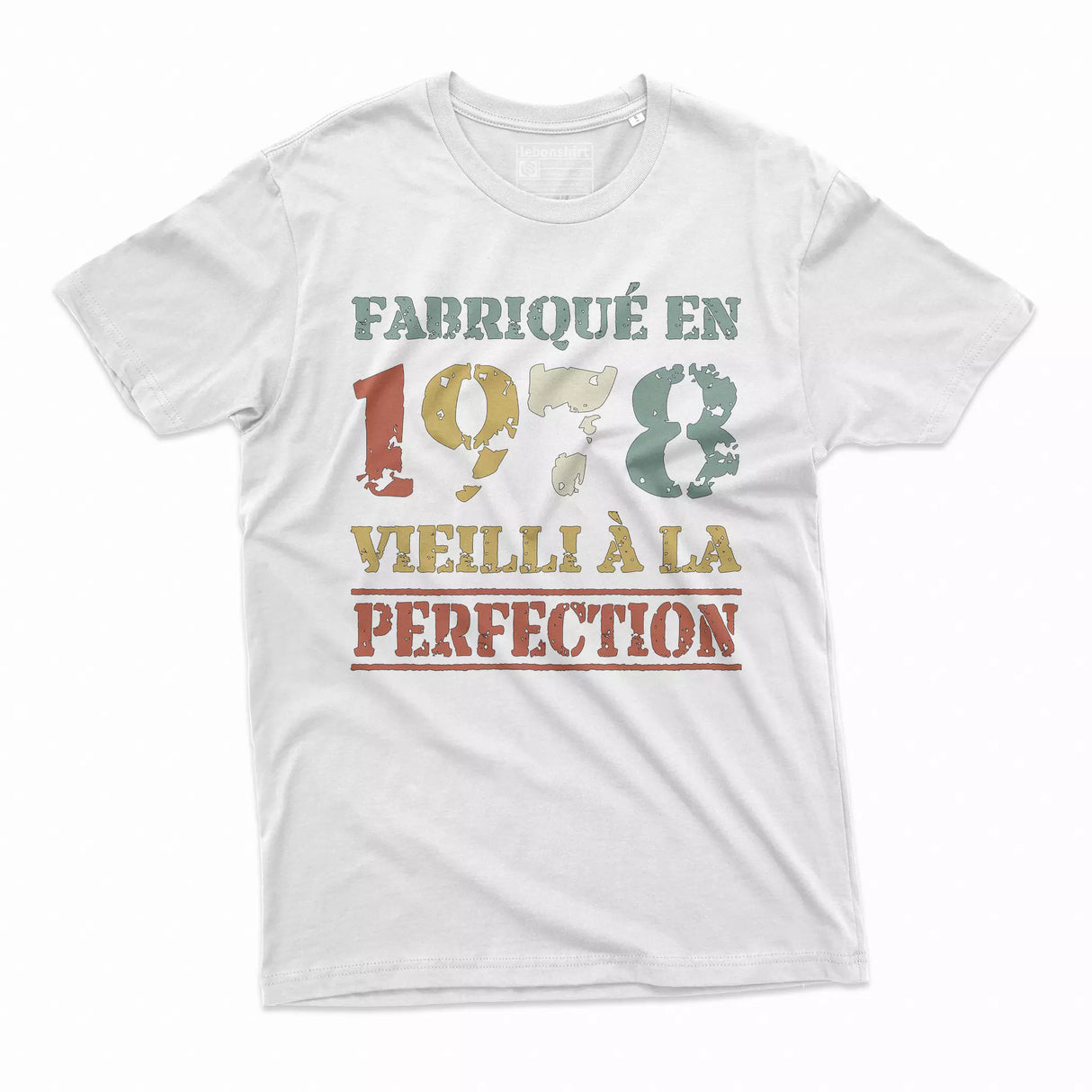 Lebonshirt T-shirt Premium Homme, Cadeau Aniversaire 1978 Fabriqué En 1978 Vieilli A La Perfection Blanc