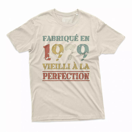 Lebonshirt T-shirt Premium Homme, Cadeau Aniversaire 1979 Fabriqué En 1979 Vieilli A La Perfection Naturel