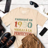 Lebonshirt T-shirt Premium Homme, Cadeau Aniversaire 1980 Fabriqué En 1980 Vieilli A La Perfection Naturel