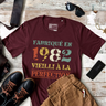 Lebonshirt T-shirt Premium Homme, Cadeau Aniversaire 1981 Fabriqué En 1981 Vieilli A La Perfection Bordeaux