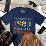 Lebonshirt T-shirt Premium Homme, Cadeau Aniversaire 1983 Fabriqué En 1983 Vieilli A La Perfection Marine