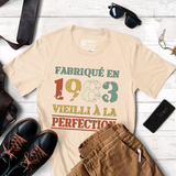 Lebonshirt T-shirt Premium Homme, Cadeau Aniversaire 1983 Fabriqué En 1983 Vieilli A La Perfection Naturel