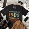 Lebonshirt T-shirt Premium Homme, Cadeau Aniversaire 1983 Fabriqué En 1983 Vieilli A La Perfection Noir