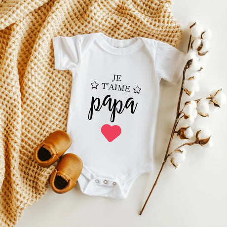 Lebonshirt Body Bébé 100% Coton Bio - Je t'Aime Papa - L170422S29