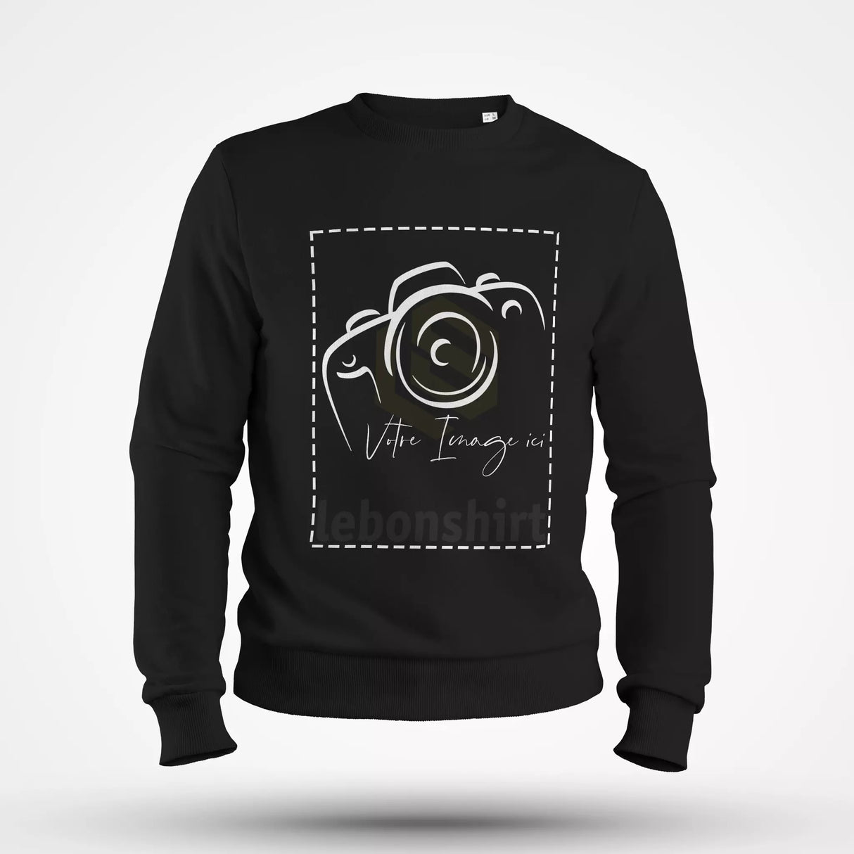 Lebonshirt® Créez Votre Propre Pull Personnalisé Avec Photo Imprimée Sweatshirt Premium Bio Unisexe Noir