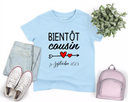 Lebonshirt® T-shirt Premium Enfant 100% Coton Bio - Bientôt Cousin-Cousine - Cadeau Enfant - Anoonce De Grossesse - Future Maman - Future Tante - L080223S01