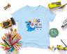 Lebonshirt® T-shirt Premium Enfant 100% Coton Bio - Big Brother Saurus, Grand-frère Dinosaure - L270422S19 - Bleu