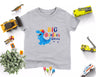 Lebonshirt® T-shirt Premium Enfant 100% Coton Bio - Big Brother Saurus, Grand-frère Dinosaure - L270422S19 - Gris