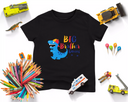 Lebonshirt® T-shirt Premium Enfant 100% Coton Bio - Big Brother Saurus, Grand-frère Dinosaure - L270422S19 - Noir