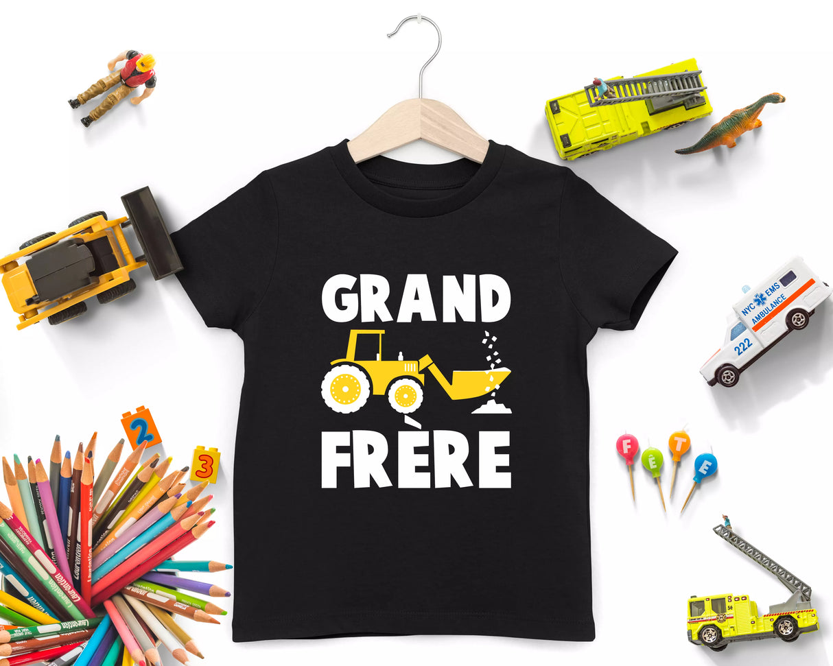 Lebonshirt® T-shirt Premium Enfant 100% Coton Bio - Grand Frère, Cadeau Nouveau Grand Frère - L270422S21