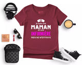 Lebonshirt® T-shirt Premium Femme 100% Coton Bio - Je Suis Une Maman Et Une Infirmière, Rien Ne m'Effraye - L220422S19 - Bordeaux