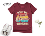 Lebonshirt® T-shirt Premium Femme Coton Bio - Je Suis Une Super Maman Qui Déchire - L050522S12 - Bordeaux