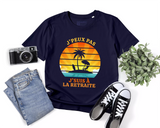 Lebonshirt® T-shirt Premium Homme 100% Coton Bio - J'peux Pas J'suis À La Retraite - Cadeau Retraite Humour Papy, Retraité 2023 - L270423S24 - Marine