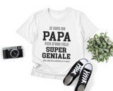 Lebonshirt® T-shirt Premium Homme 100% Coton Bio - Je Suis Un Papa Fier d'Une Fille Super Géniale, Elle m'a Acheté Ce T-shirt - L270422S22 - Blanc