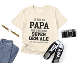 Lebonshirt® T-shirt Premium Homme 100% Coton Bio - Je Suis Un Papa Fier d'Une Fille Super Géniale, Elle m'a Acheté Ce T-shirt - L270422S22 - Naturel