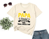 Lebonshirt® T-shirt Premium Homme Coton Bio - Ce Papa Génial Apparteint À, Cadeau Perrsonnalisé Pour Papa Fête Des Pères - L090522S25 - Naturel