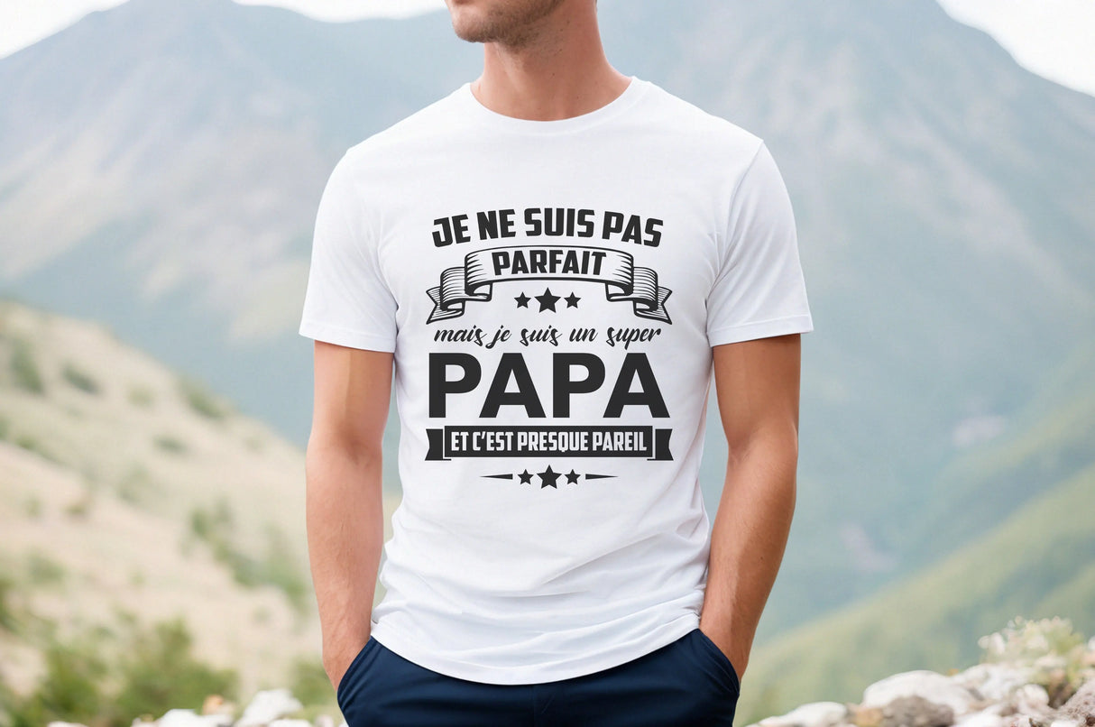 Lebonshirt® T-shirt Premium Homme Coton Bio - Je Ne Suis Pas Parfait Mais Je Suis Un Super Papa - L100522S24