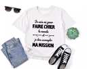 Lebonshirt® T-shirt Premium Homme Coton Bio - Je Suis Né Pour Faire Chier Le Monde, Je Dois Accomplir Ma Mission, Cadeau Humour Pour Homme Drôle - L270423S23 - Blanc