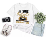 Lebonshirt® T-shirt Premium Homme Coton Bio - Je Suis Retraité - Mon Boulot Est De Conduire Un Camping Car - L270423S25 - Blanc