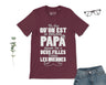 Lebonshirt® T-shirt Premium Homme Coton Bio - On Est Le Meilleur Papa Quand On A Deux Filles Comme Les Miennes - L010122S02 Bordeaux