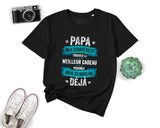 Lebonshirt® T-shirt Premium Homme Coton Bio - Papa, On A Essayé De Te Trouver Le Meilleur Cadeau Possible Mais Tu Nous As Déjà - L240222S01 Noir