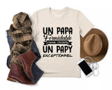 Lebonshirt® T-shirt Premium Homme Coton Bio - Un Papa Formiadable Donne Toujours Un Papy Exceptionnel - L290422S17 - Naturel