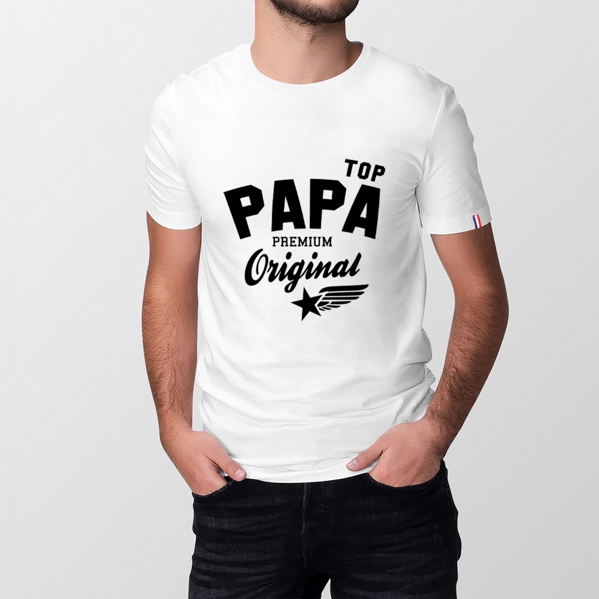 Lebonshirt T-shirt Homme Made in France 100% Coton BIO - Top Papa Premium Original - L300522S35