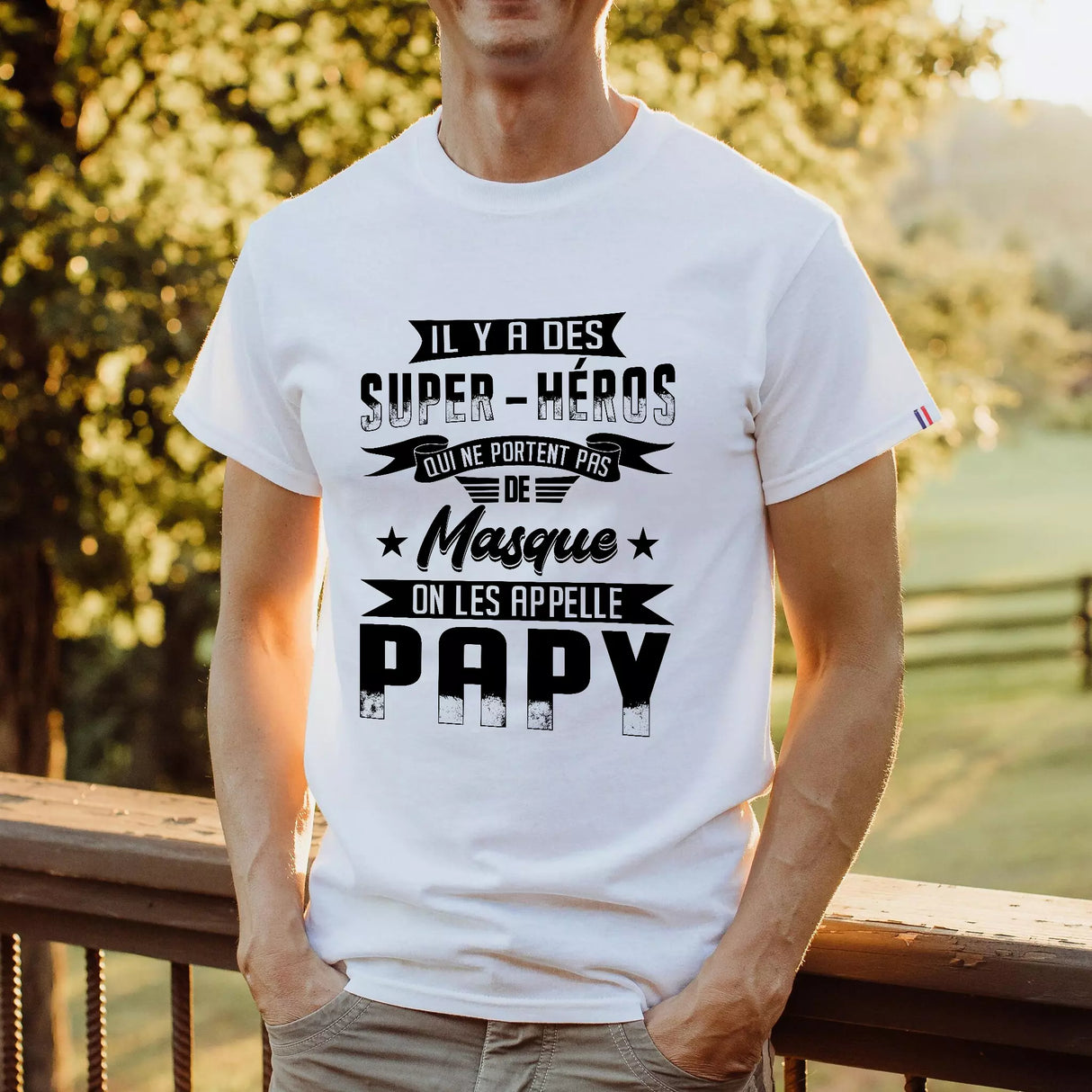 T shirt Homme Made in France 100 Coton BIO Papy Super H ros